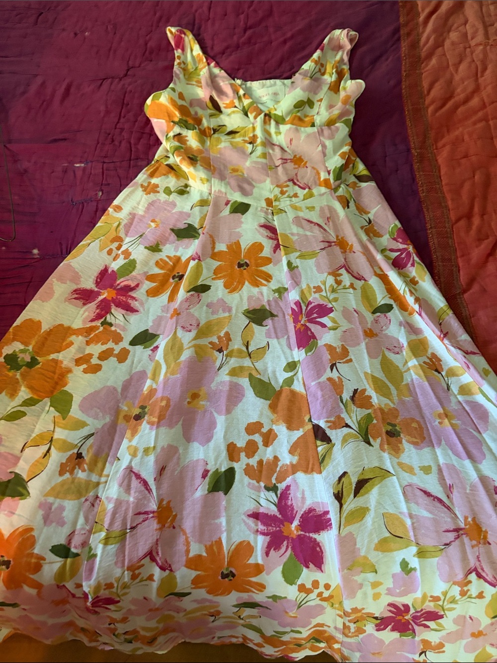 Angel Biba Pink & Orange Floral Sundress